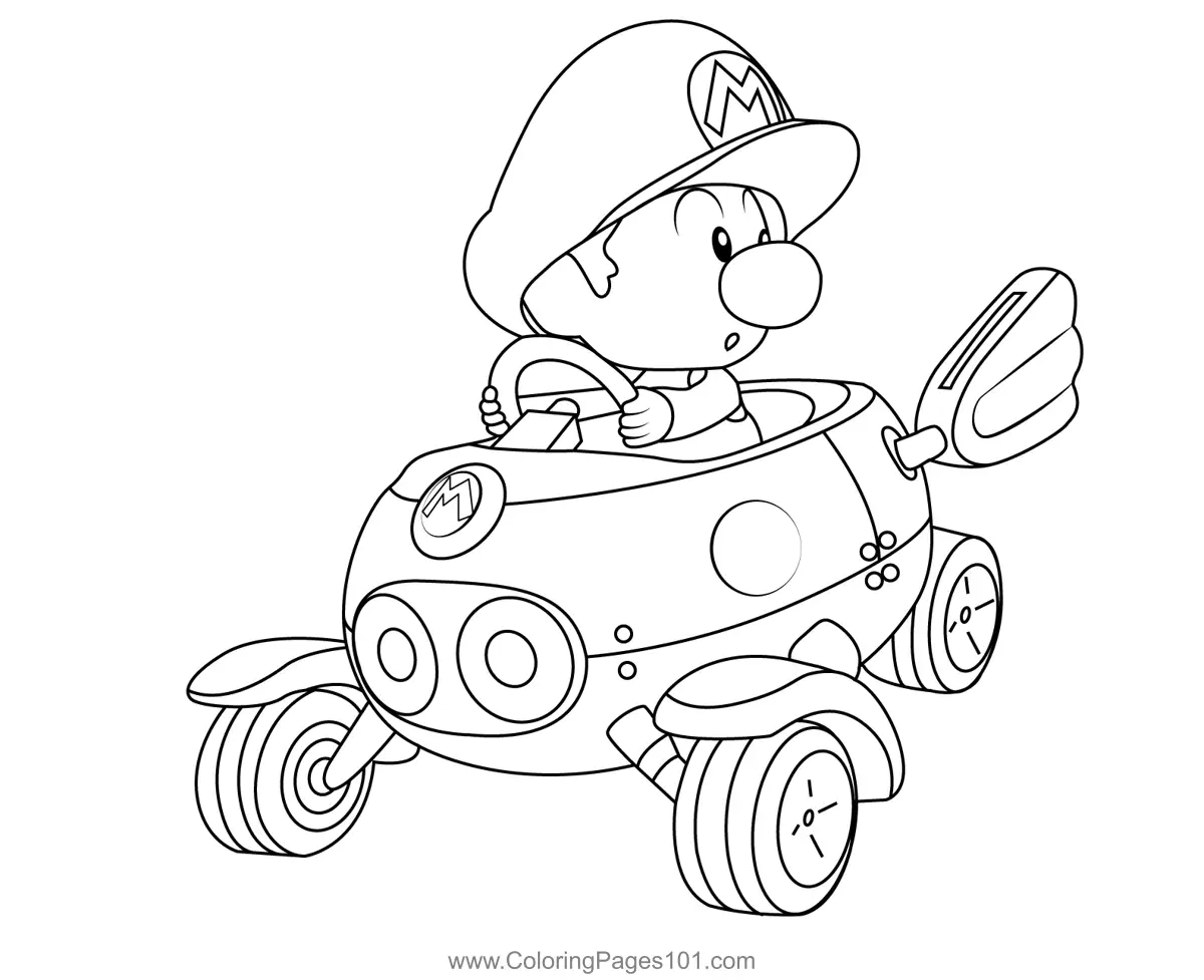 Mario Car Coloring Pages Mario Car Coloring Pages
