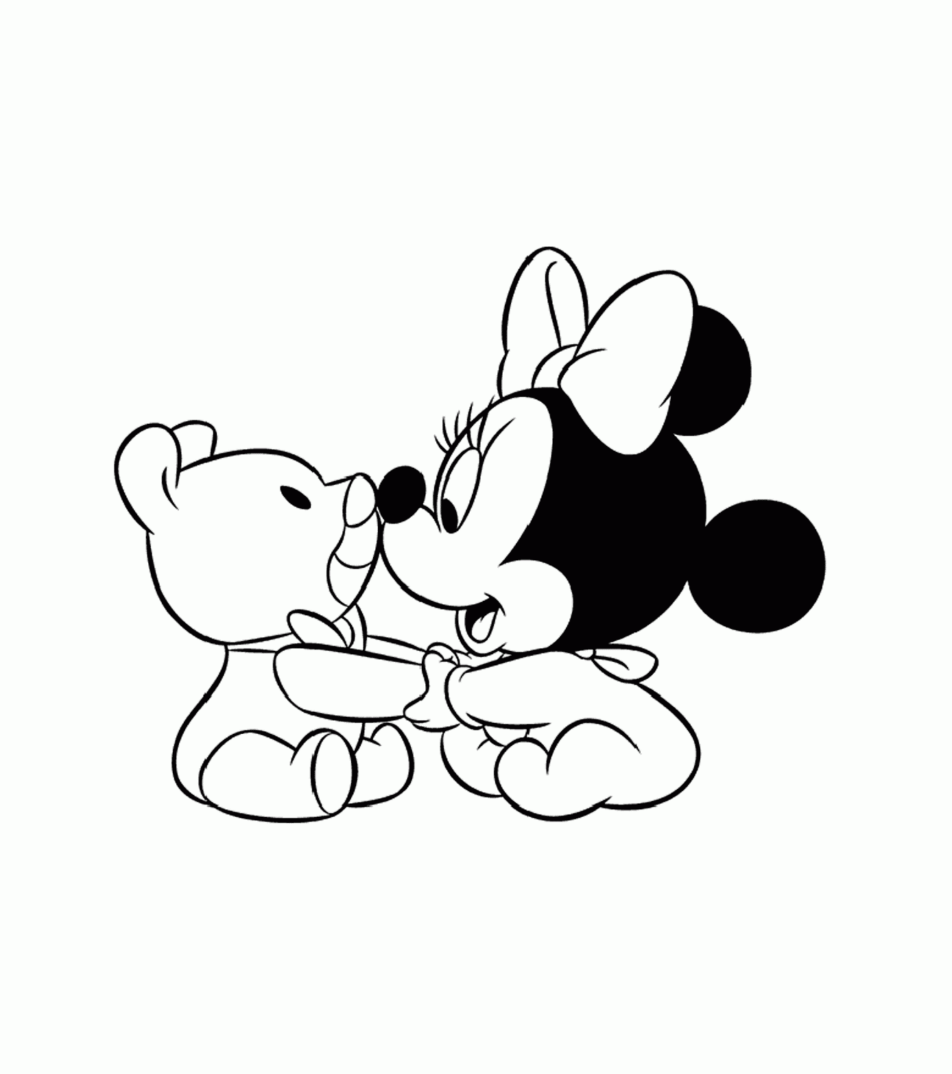 Baby Minnie Mouse And Her Blanket Minnie Mouse Coloring Pages