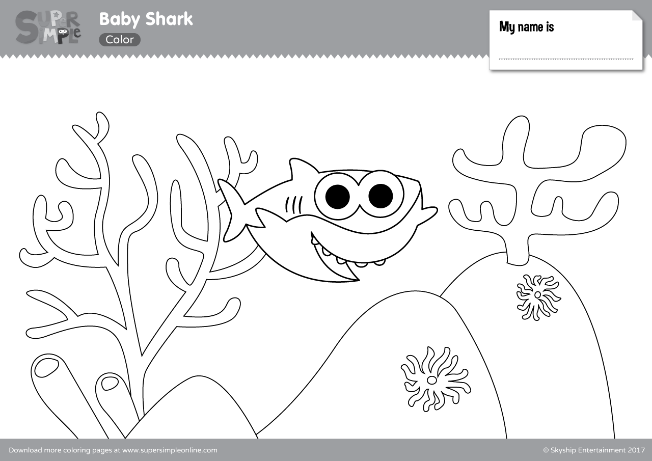 Baby Shark Coloring Pages Super Simple
