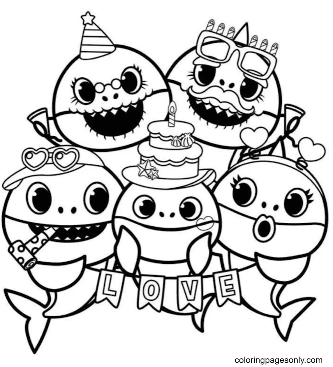 Baby Shark Coloring Pages To Print Free Printable Coloring Pages