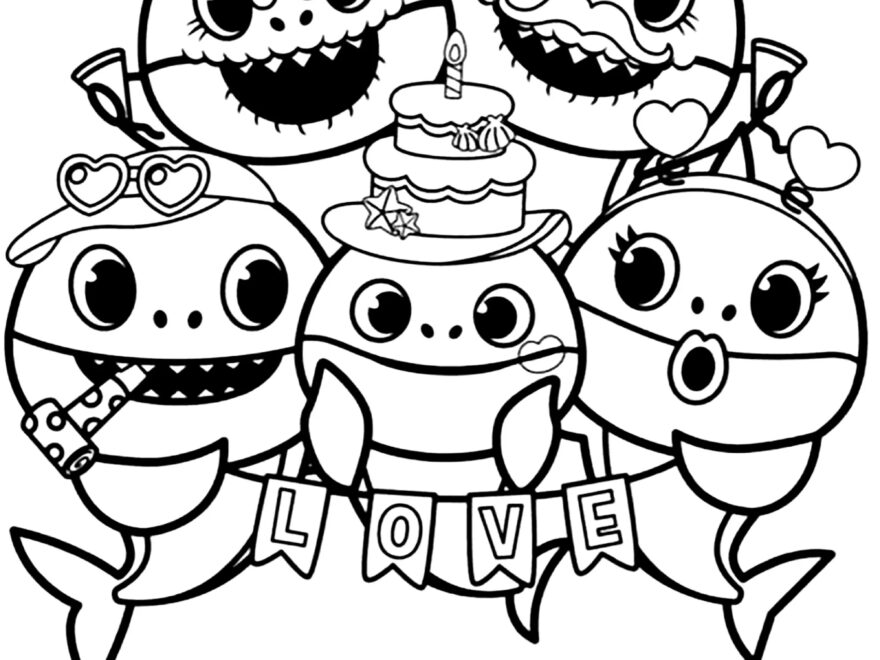 Baby Shark s Birthday Baby Shark Coloring Pages