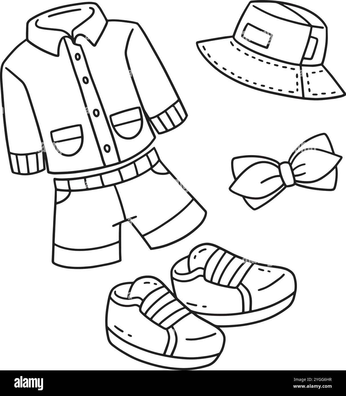 Baby Shower Baby Boy Outfit Isolated Coloring Page Stock Vector Image Art Alamy