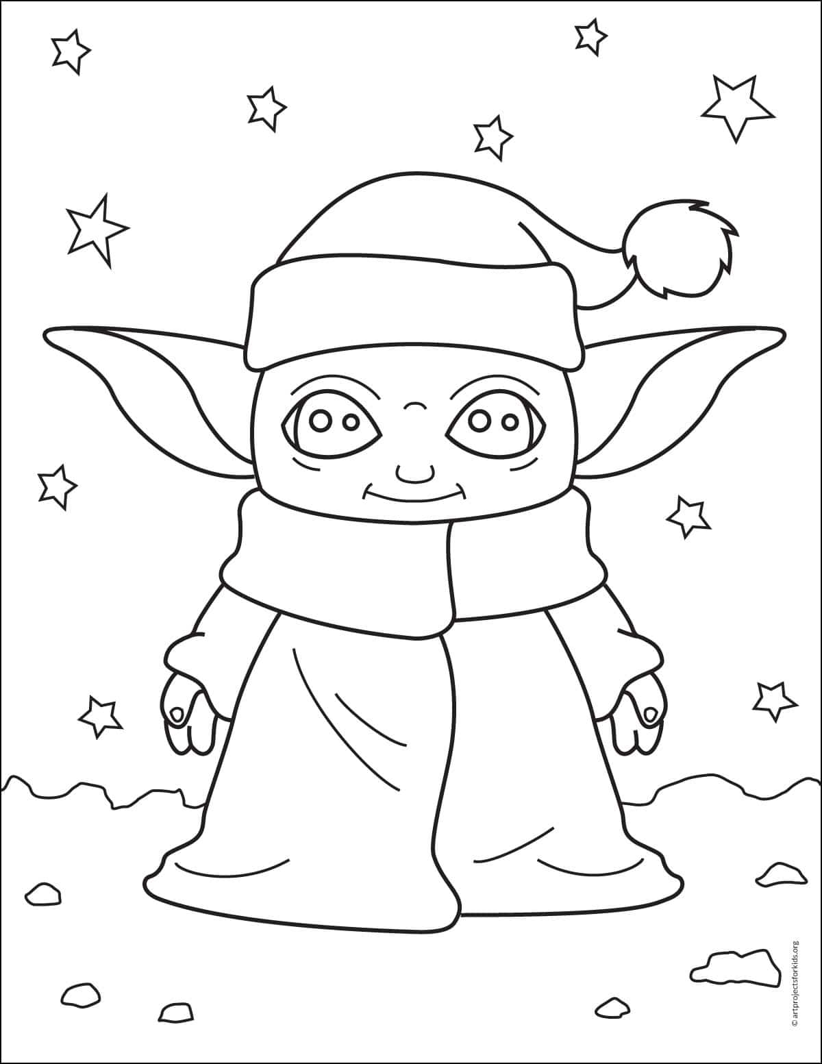 Baby Yoda Coloring Page