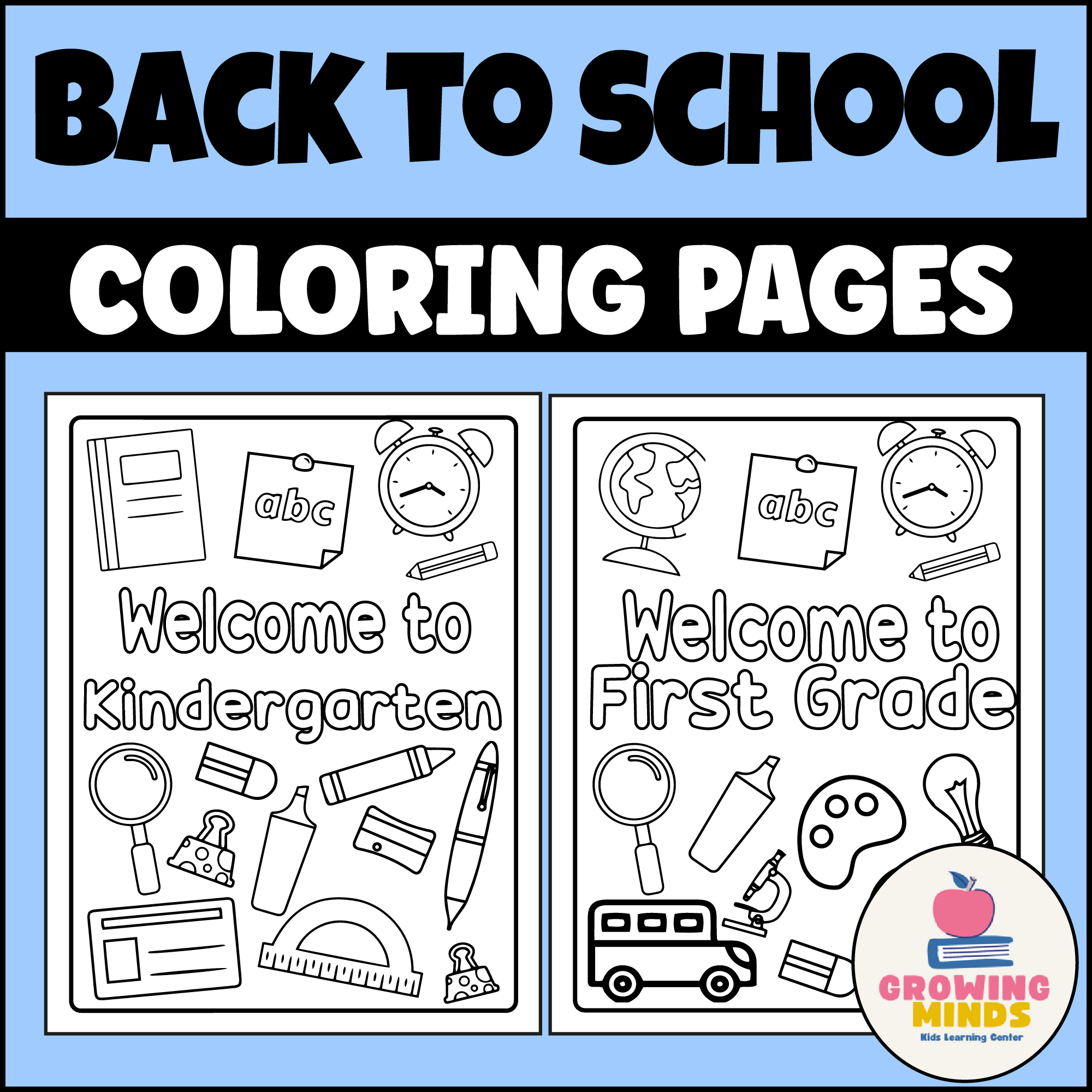 Back To School Coloring Page First Day 1st Through 6th Grade Coloring Sheet Made By Teachers