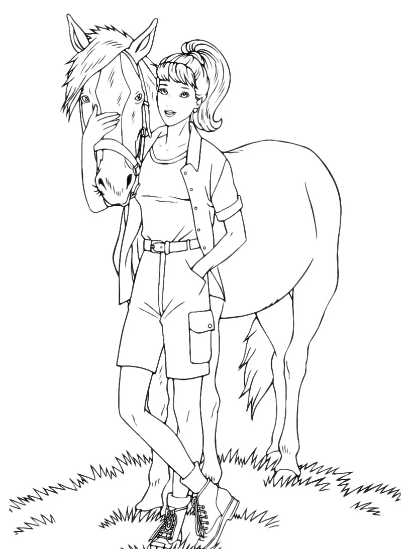 Barbie Horse Coloring Pages