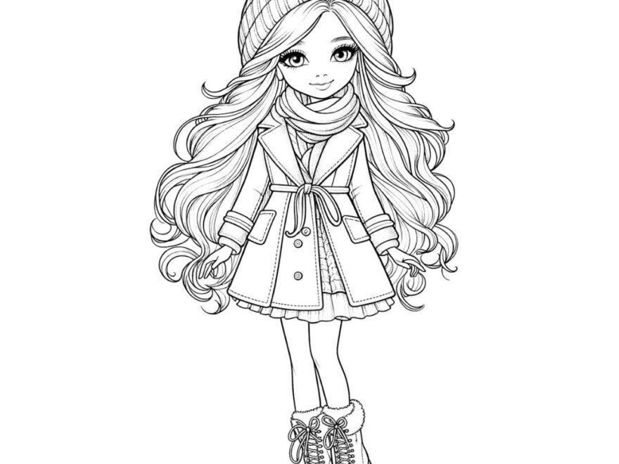 Barbie Winter Outfit Coloring Page