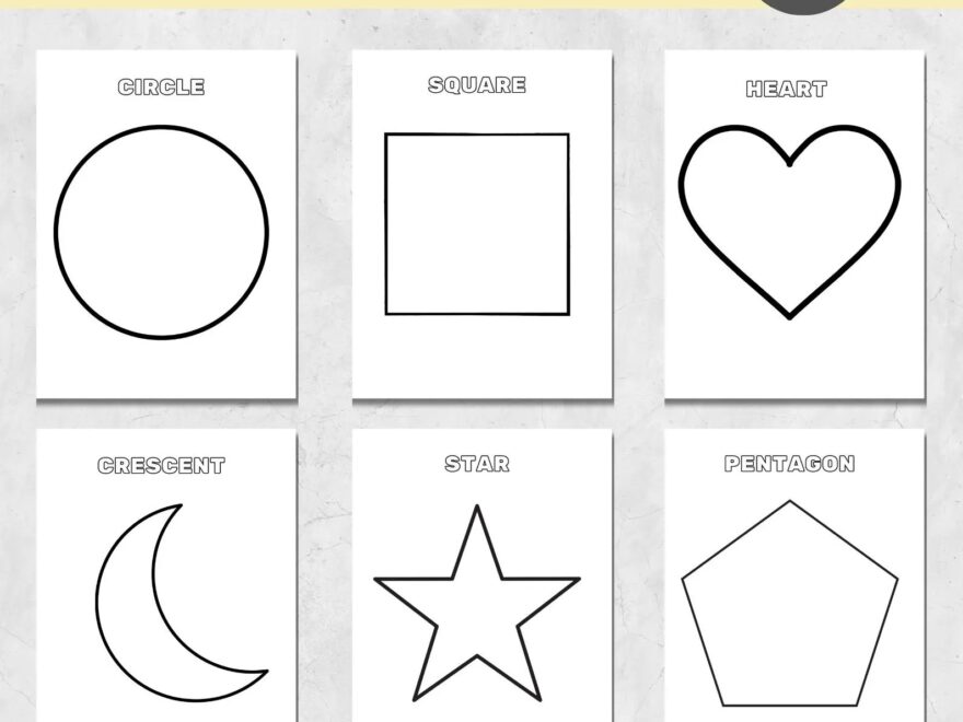 Basic Shapes Coloring Pages For Kids Preschoolers Toddlers 20 Printable Coloring Pages Preschool Kindergarten Homeschool Etsy