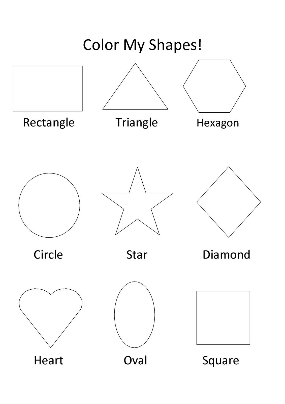 Easy Shapes Coloring Pages