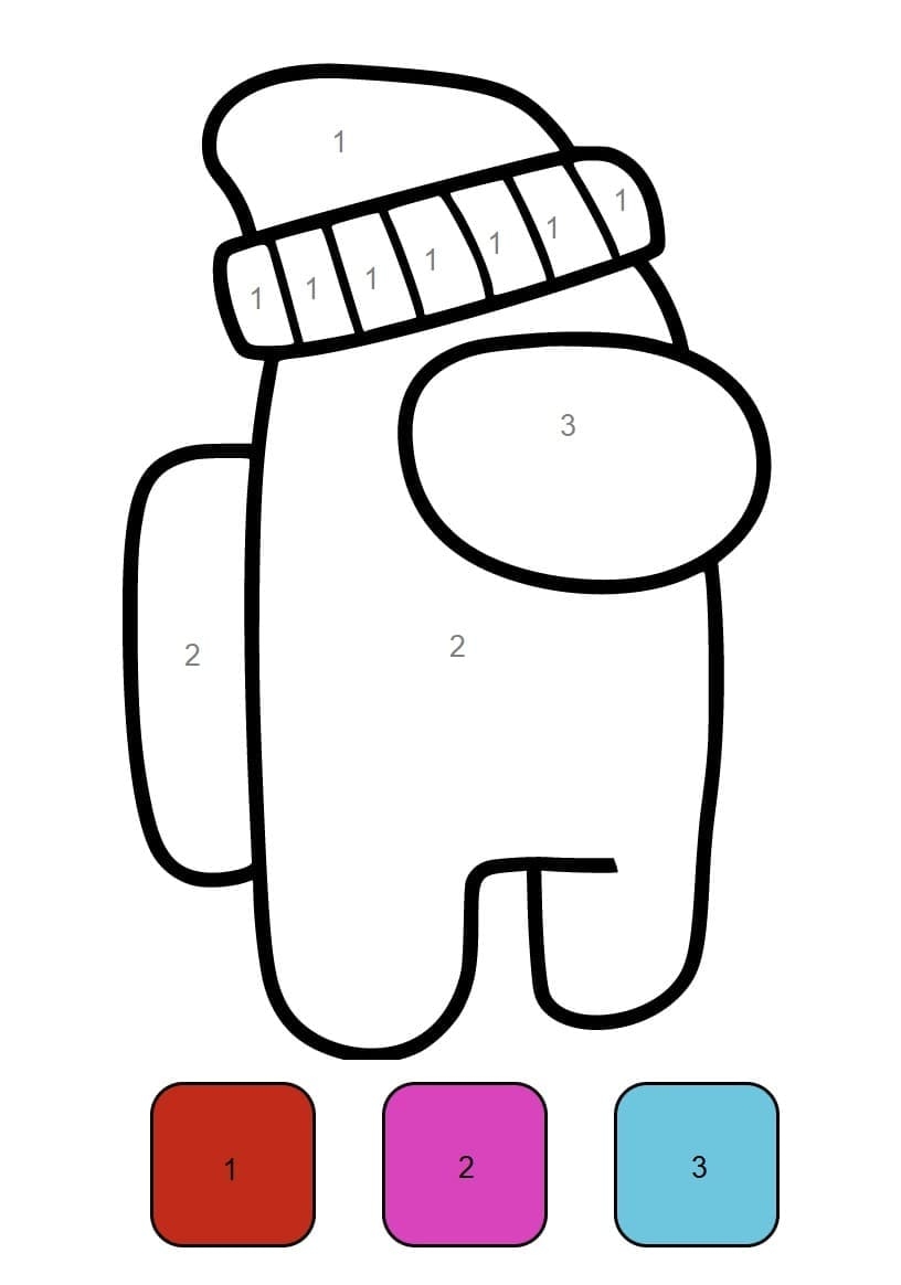 Beanie Among Us Color By Number Coloring Page Download Print Or Color Online For Free