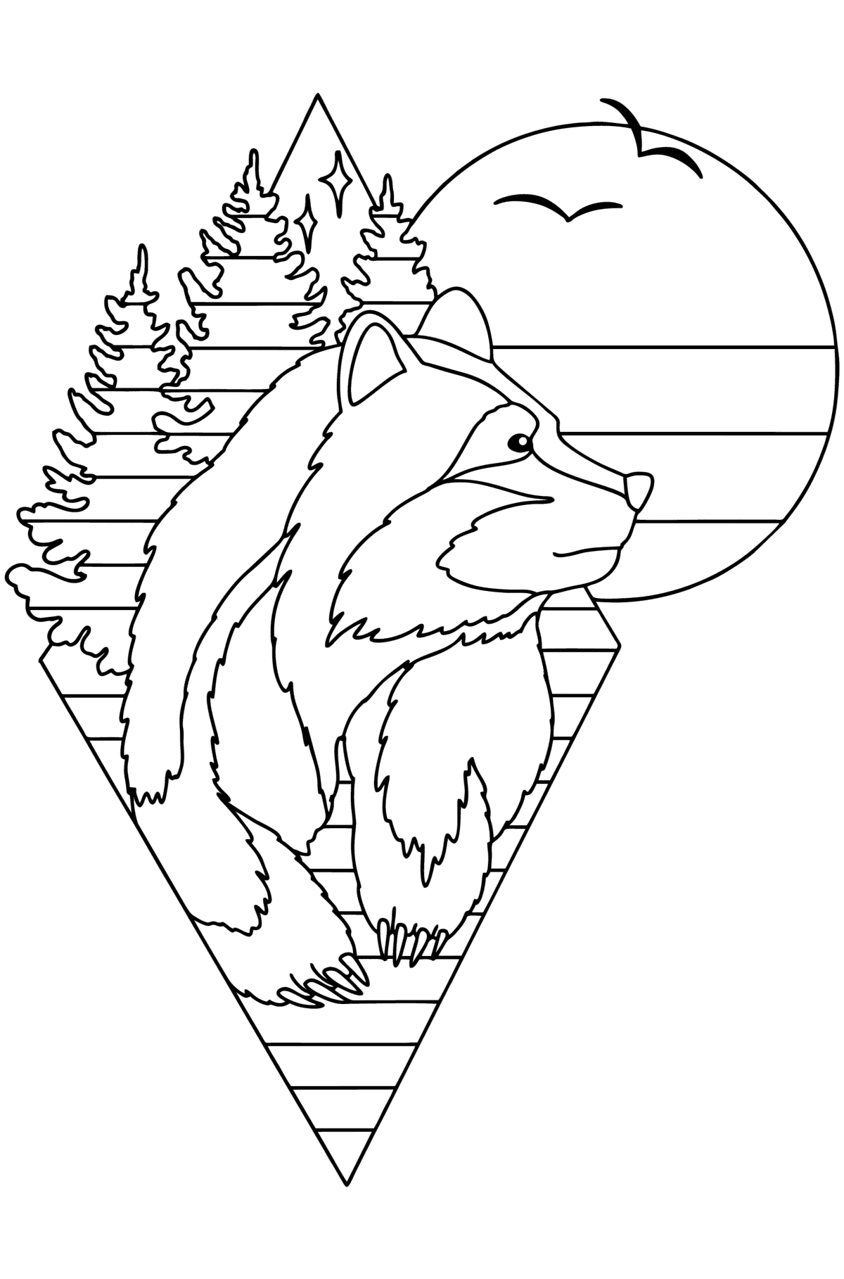 Wolf Bear Coloring Pages For Adults