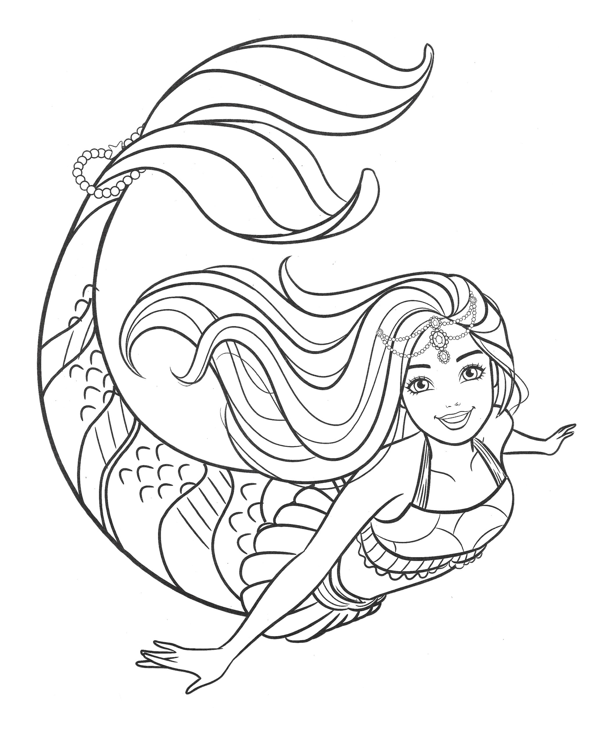 Detailed Mermaid Coloring Pages Detailed Mermaid Coloring Pages