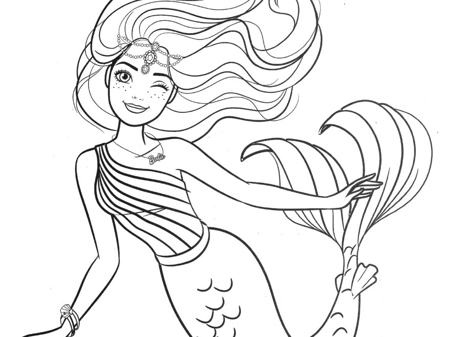 Beautiful Mermaid Barbie Coloring Pages YouLoveIt