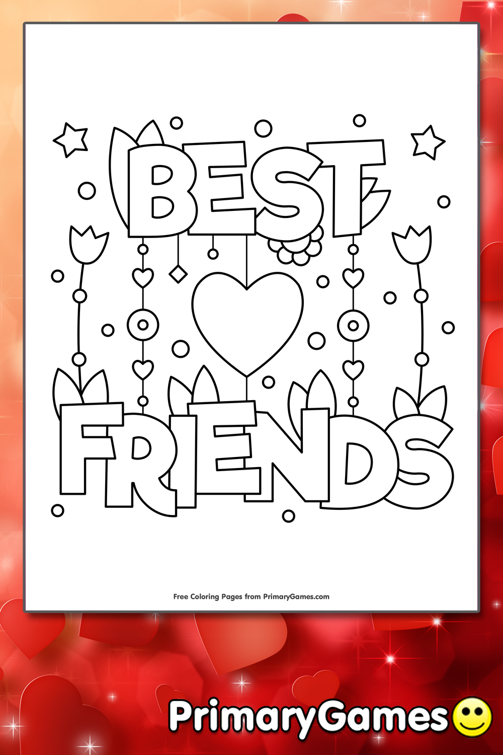 Best Friends Coloring Page FREE Printable PDF From PrimaryGames
