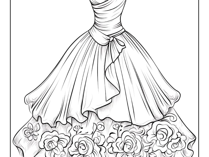 Best Selling 100 Dresses Fashion Coloring Pages For Kids And Adults Printable Digital Instant Download PDF Best Selling Item Popular Item Etsy
