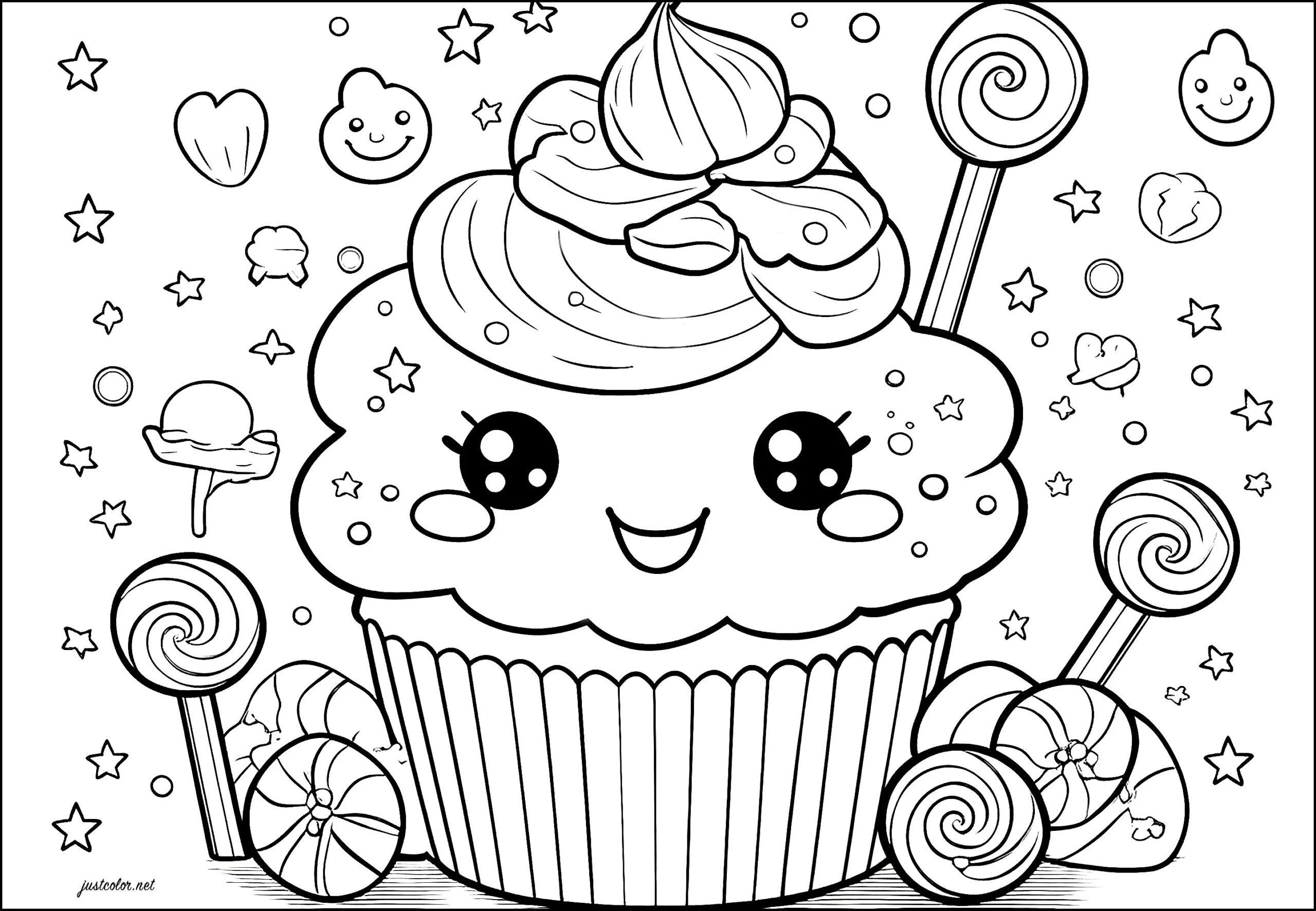 Cupcake Coloring Pages Pattern Cupcake Coloring Pages Pattern
