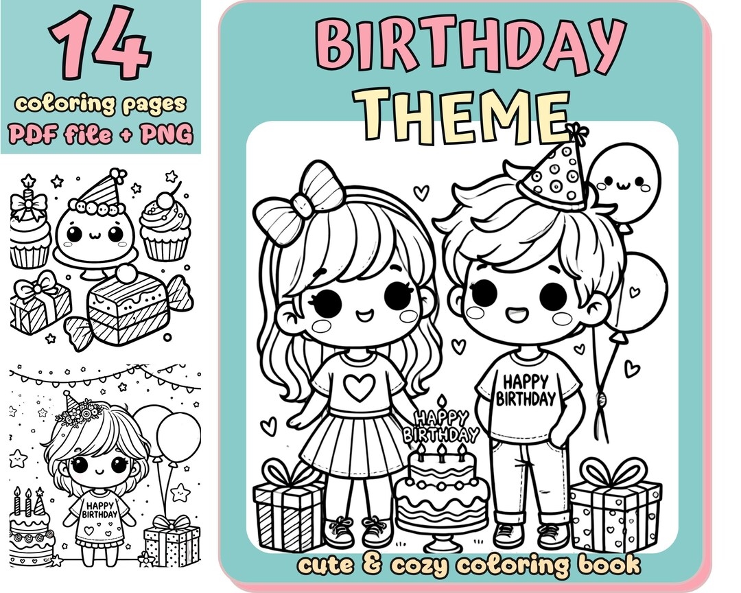 Birthday Theme Coloring Pages
