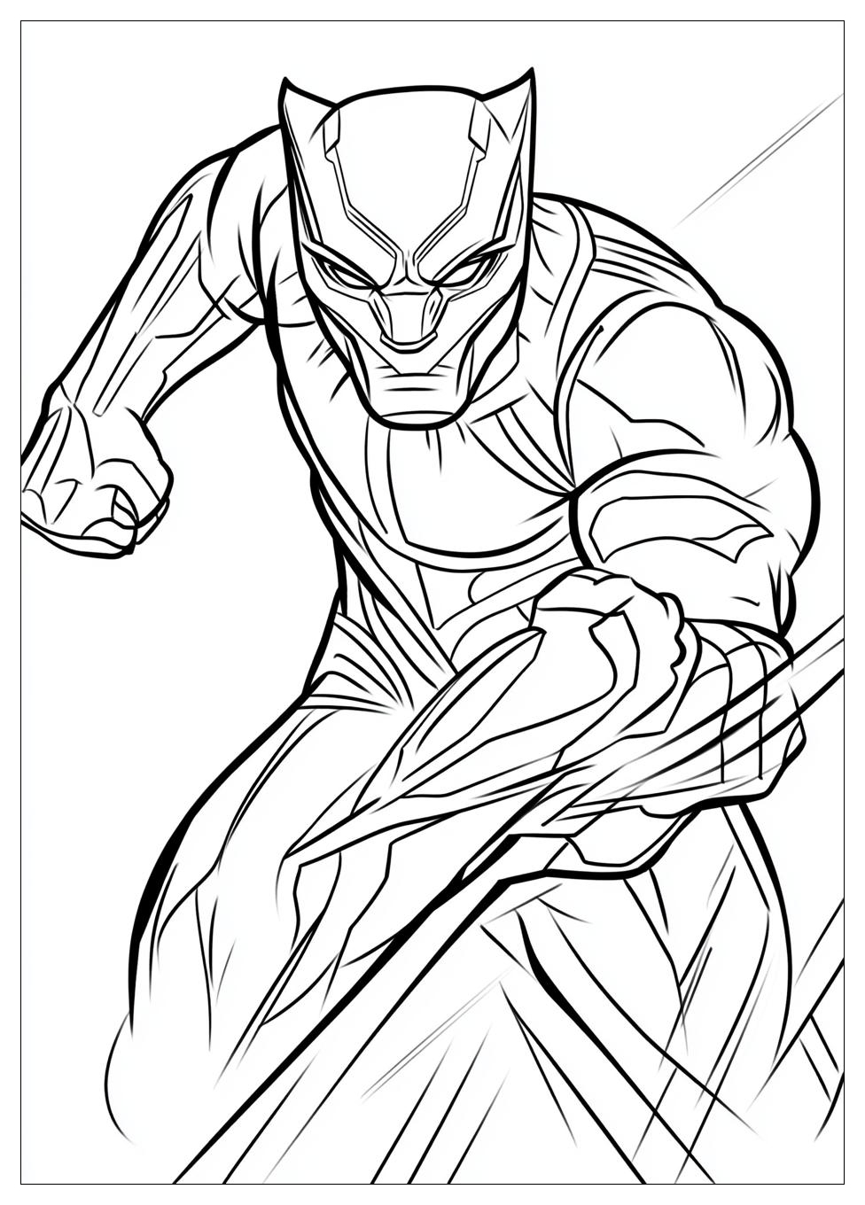 Black Panther Coloring Pages Color Wakanda s Hero CrayonAZ Com