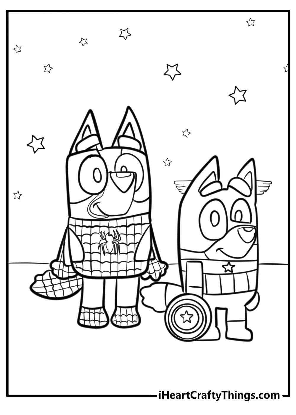 Bluey Characters Halloween Coloring Pages