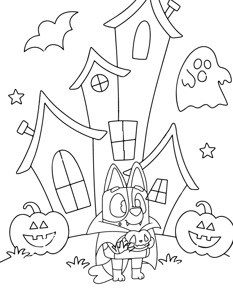 Scary Bluey Coloring Pages
