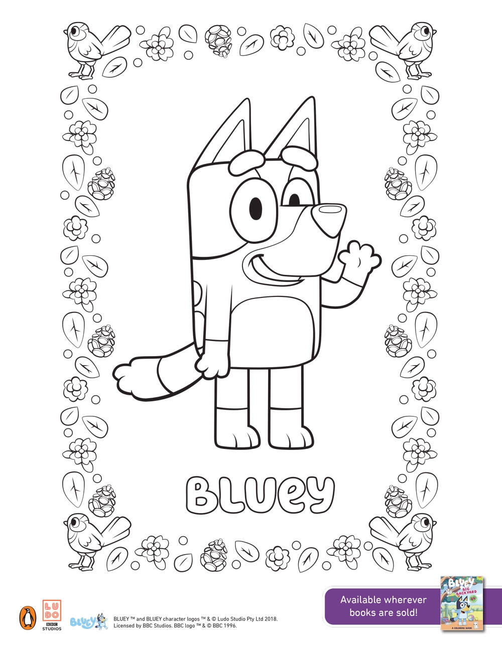 Free Coloring Pages Bluey Character Only