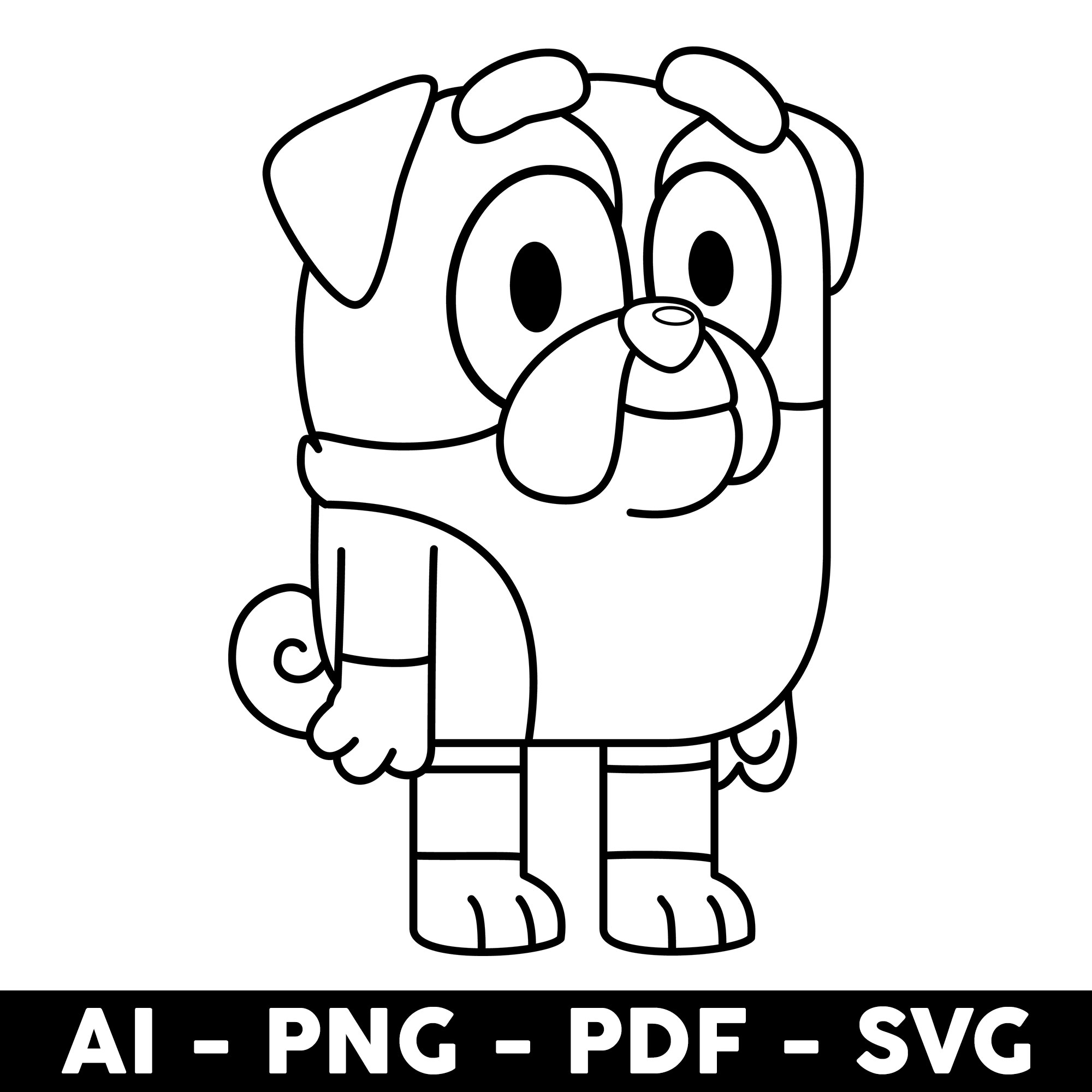 Bluey Winton Outline Svg Winton Dog Svg Winton Svg Bluey Inspire Uplift