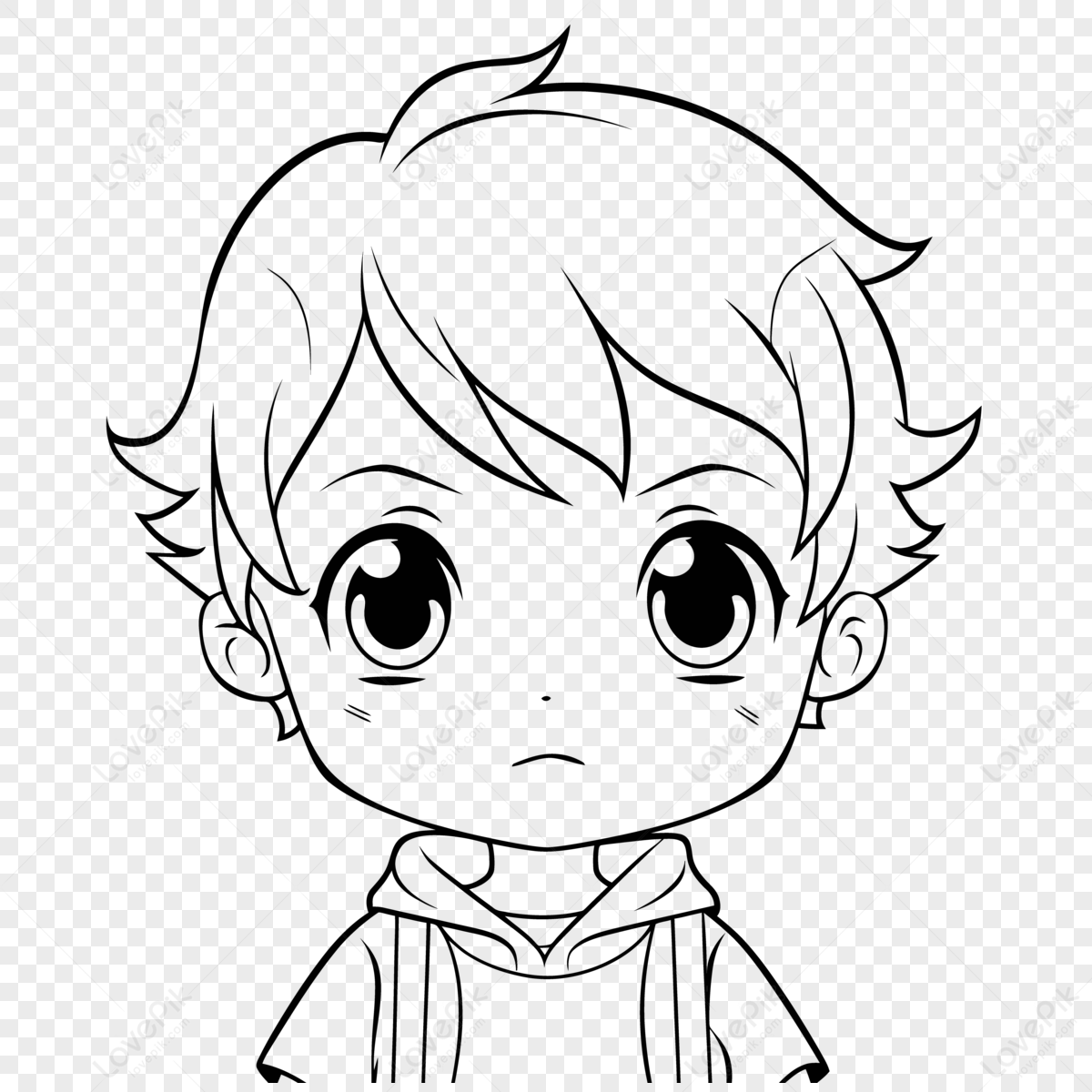 Easy Cute Boy Coloring Pages