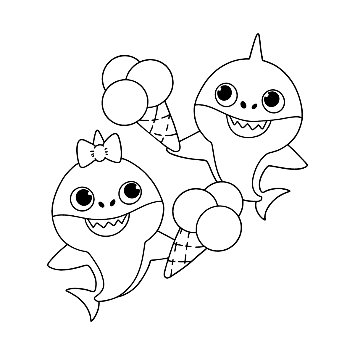 Brother And Sister Baby Shark Coloring Page Online And Print For Free 