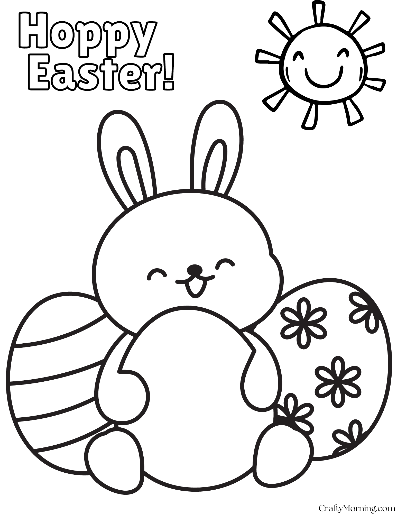 Easter Bunny And Eggs Coloring Pages