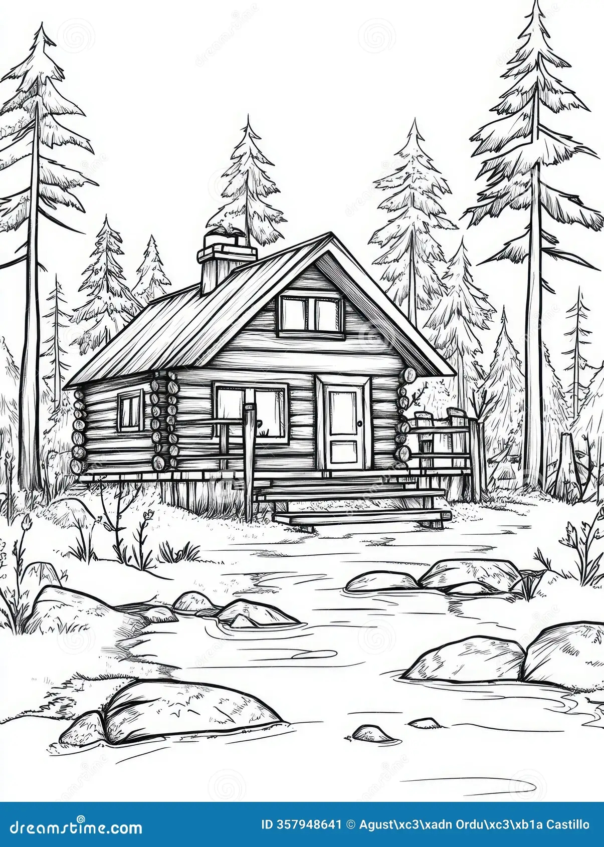 Winter Cabin Coloring Pages Winter Cabin Coloring Pages