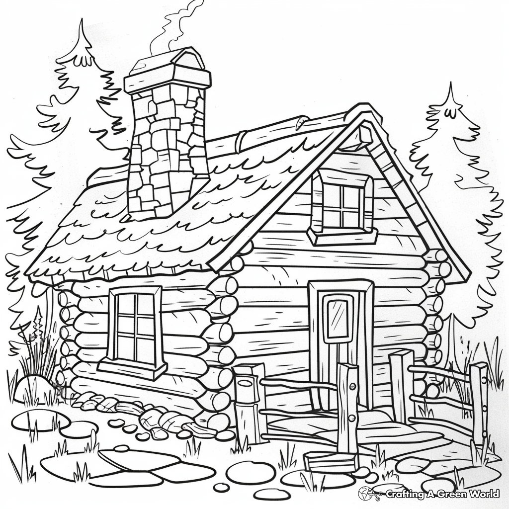 Cabin Coloring Pages Free Printable 
