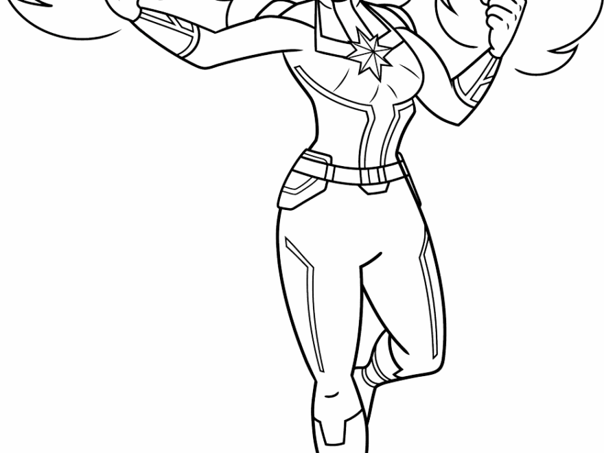Captain Marvel Coloring Page Easy Drawing Guides