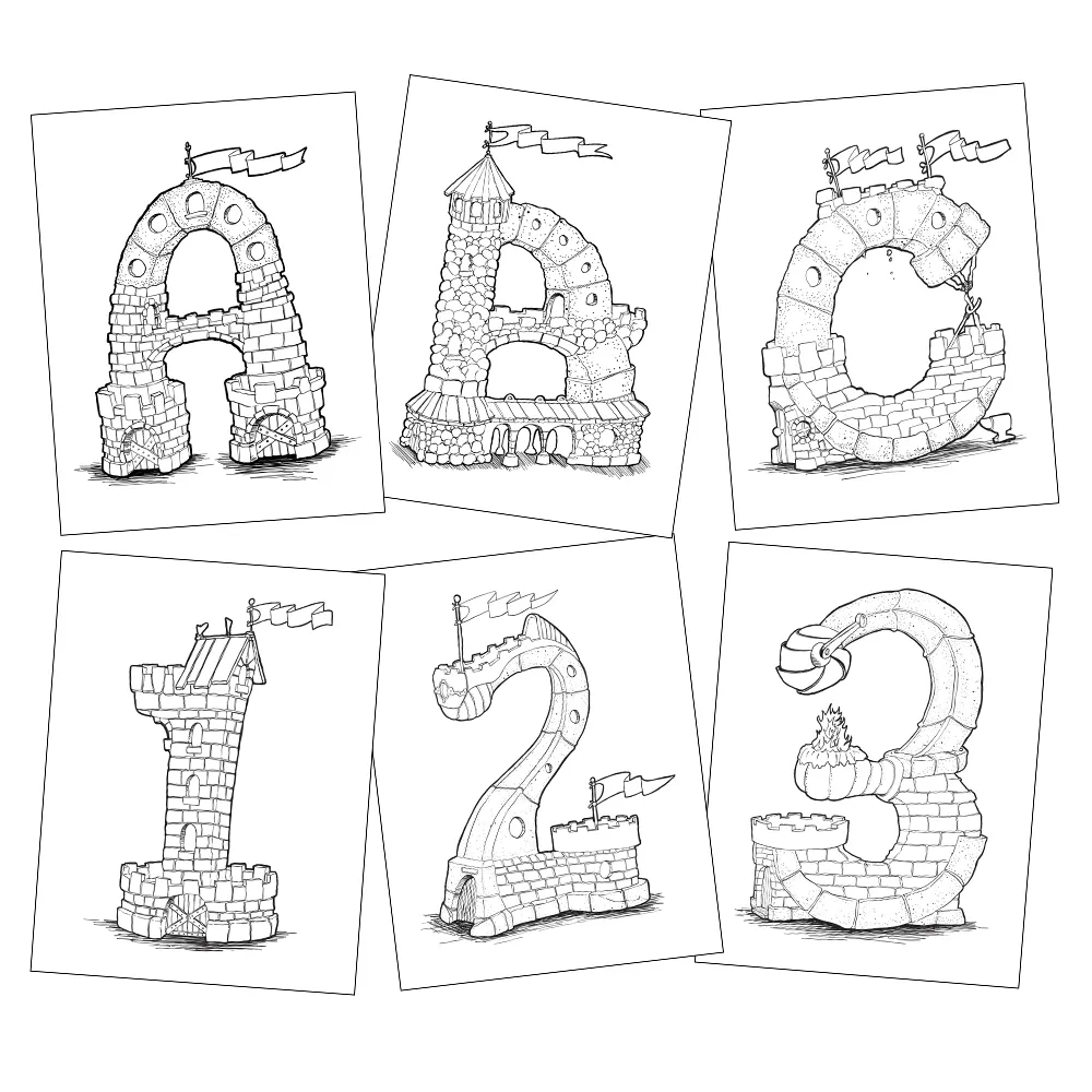 Abc And 123 Coloring Pages