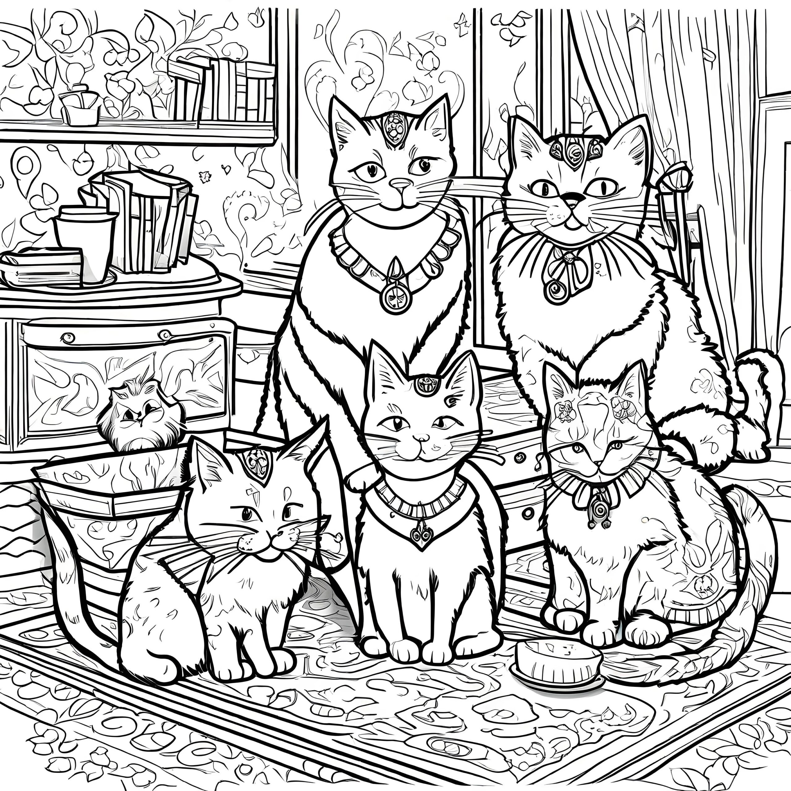 Cat Coloring Page 28 Pages Cats Coloring Pages TOP Etsy Israel