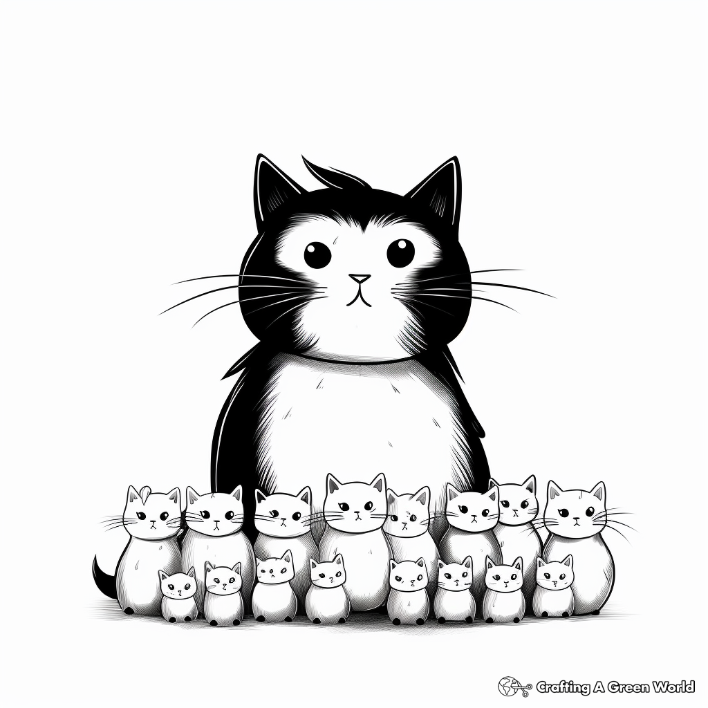 Cat Pack Coloring Pages Free Printable 