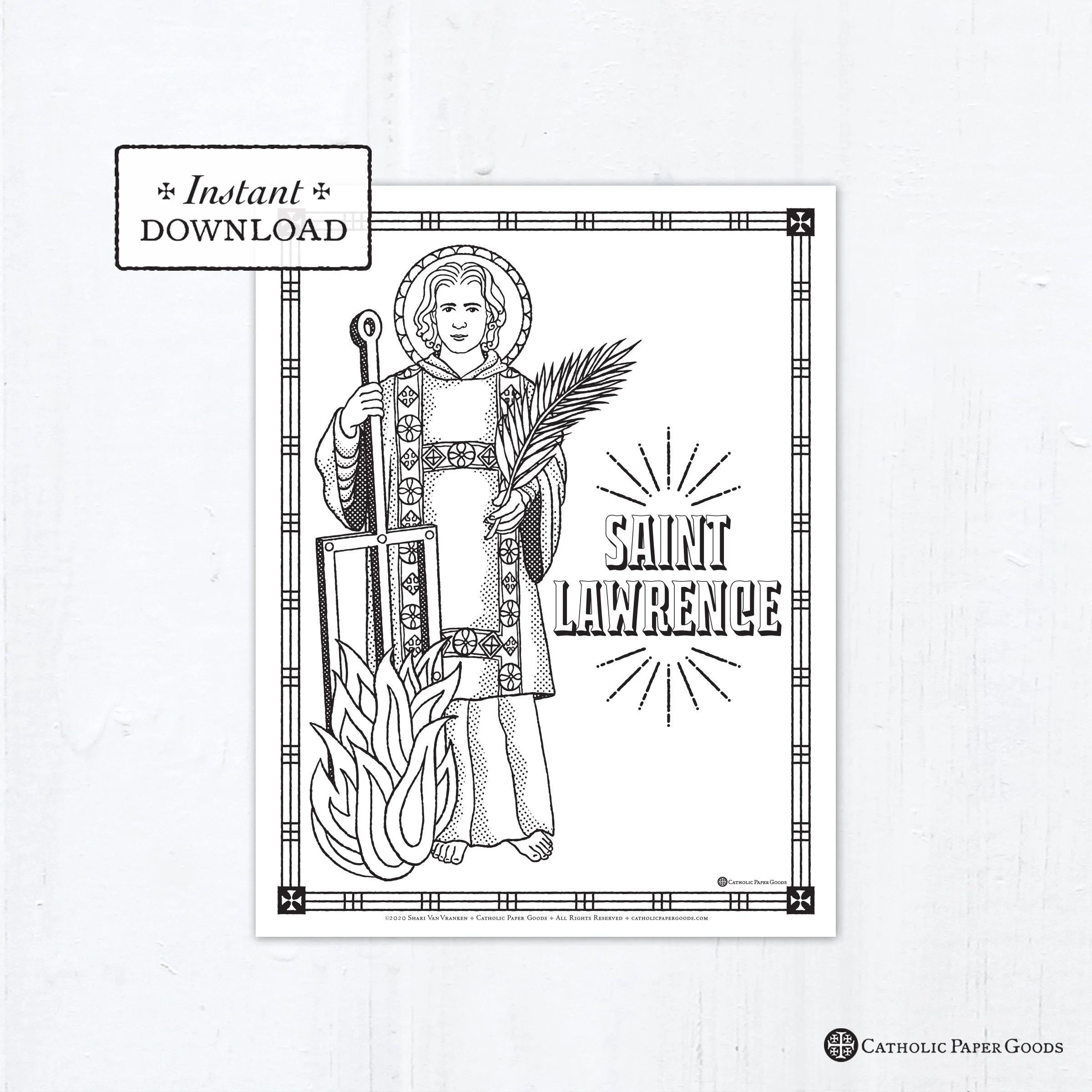 Catholic Coloring Page Saint Lawrence Saint Laurence Catholic Saints Printable Coloring Page Digital PDF St Laurence St Lawrence Catholic Coloring Page Saint Lawrence Saint Laurence Catholic Saints Printable Coloring Page Digital PDF St Laurence St Lawrence