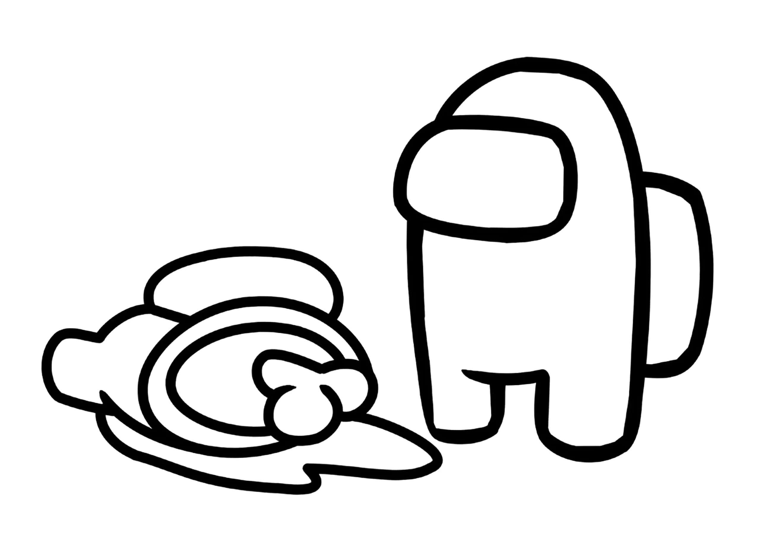 Character And A Dead Body Among Us Coloring Pages