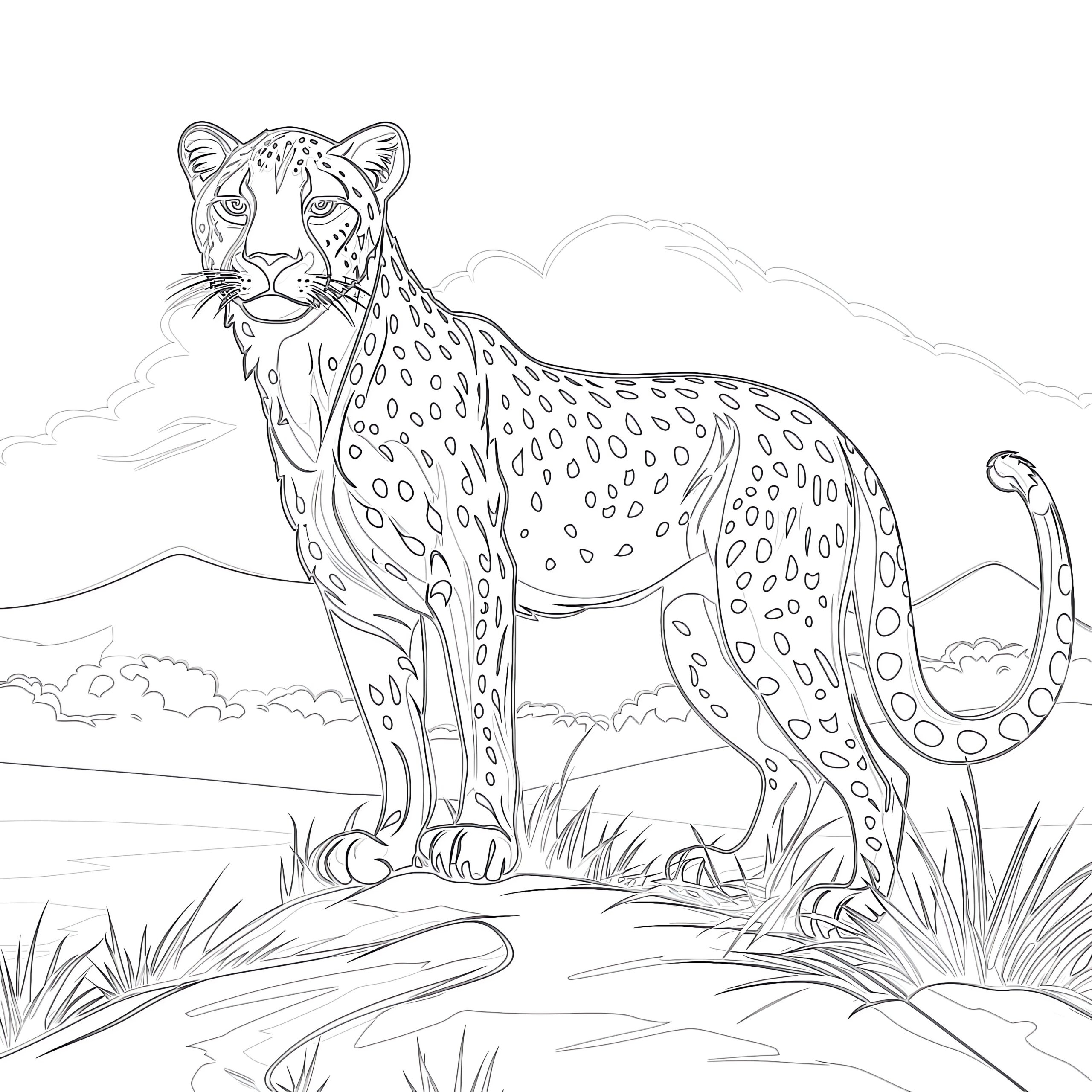 Cheetah Colouring In Picture Coloring Page Coloring Pages Mimi Panda