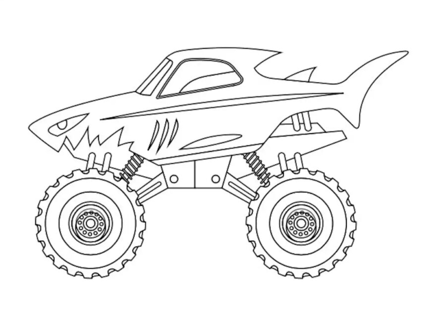 Children s Monster Truck Coloring Pages Etsy