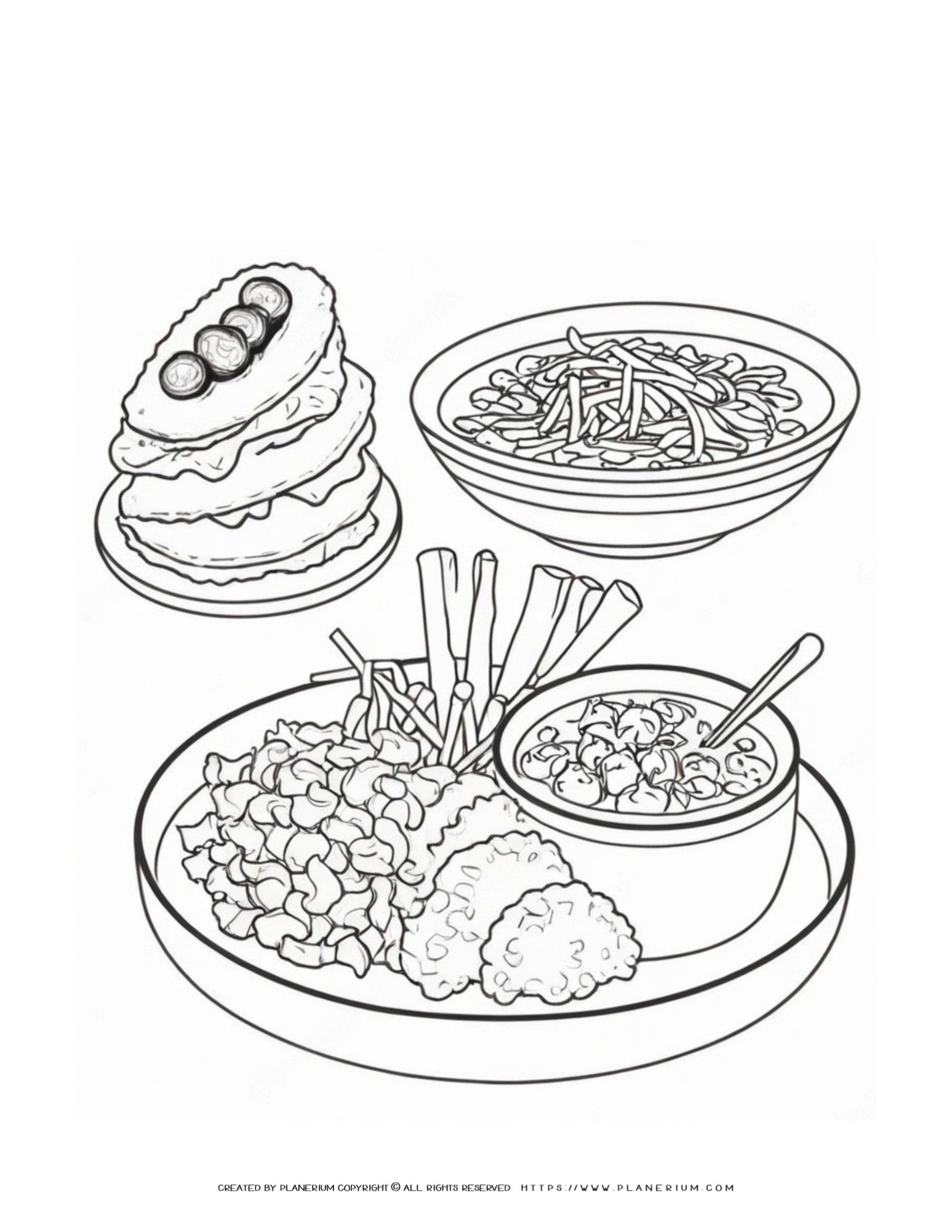 Chinese Food Coloring Page Fun Learning For Kids