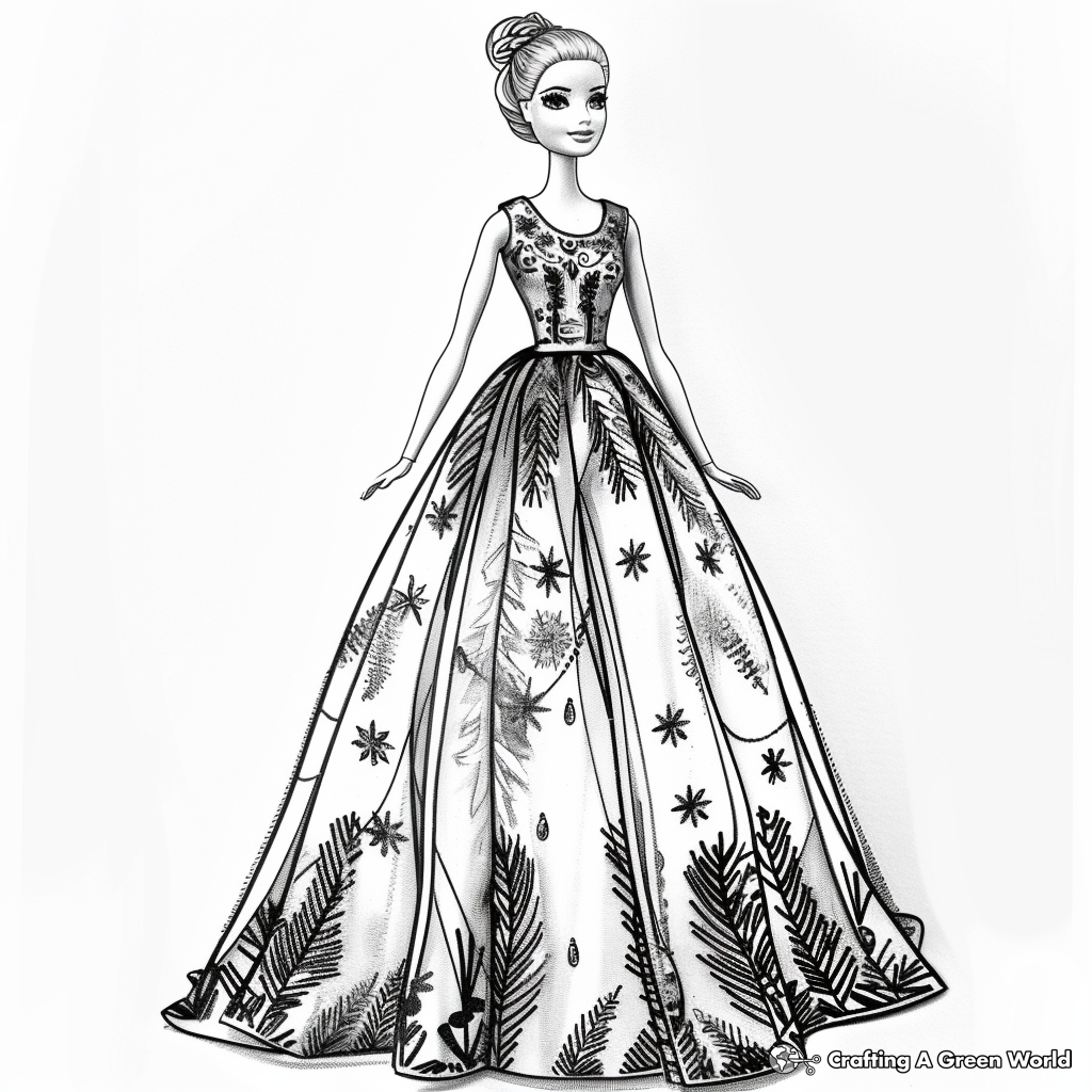 Holiday Barbie Coloring Pages