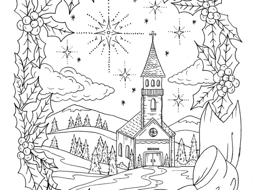 Christmas Coloring Page Instant Download Adult Coloring Christian Etsy
