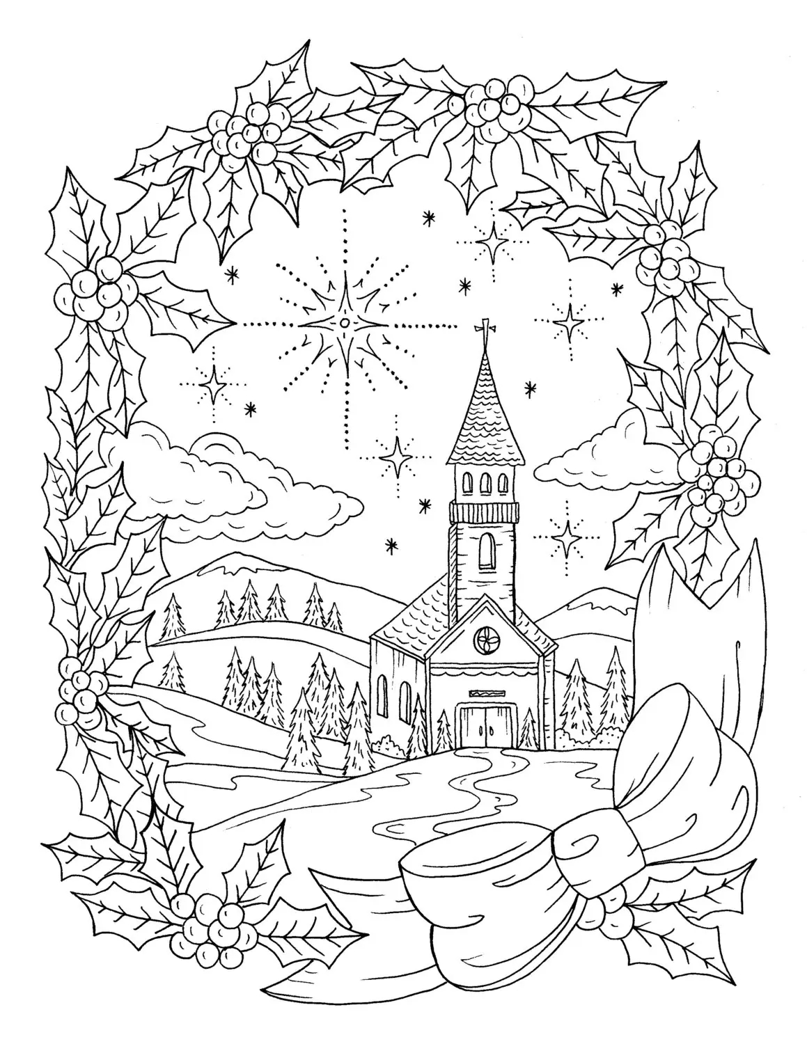 Christmas Coloring Page Instant Download Adult Coloring Christian Etsy