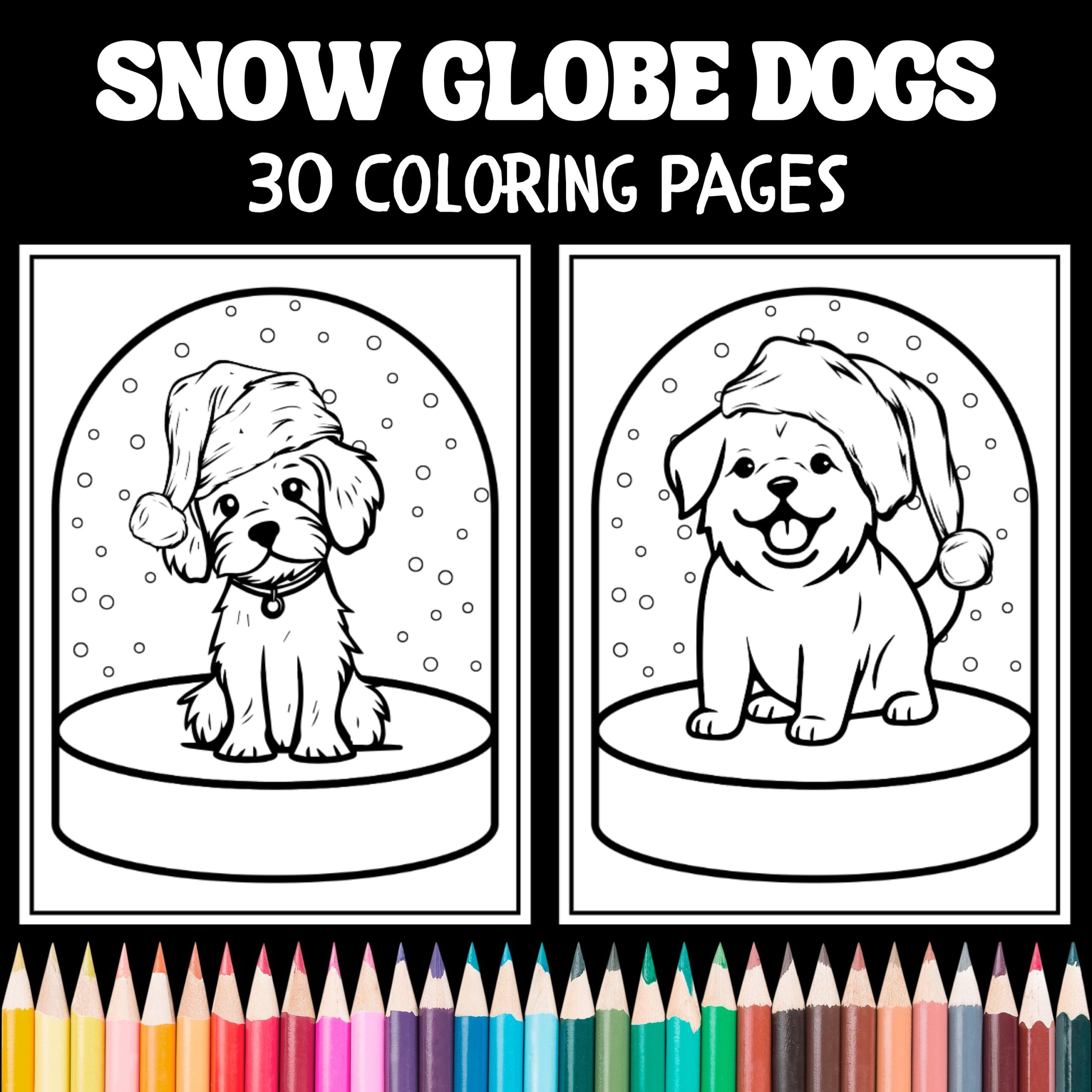 Christmas Dog Snow Globe Coloring Page By Teach Simple