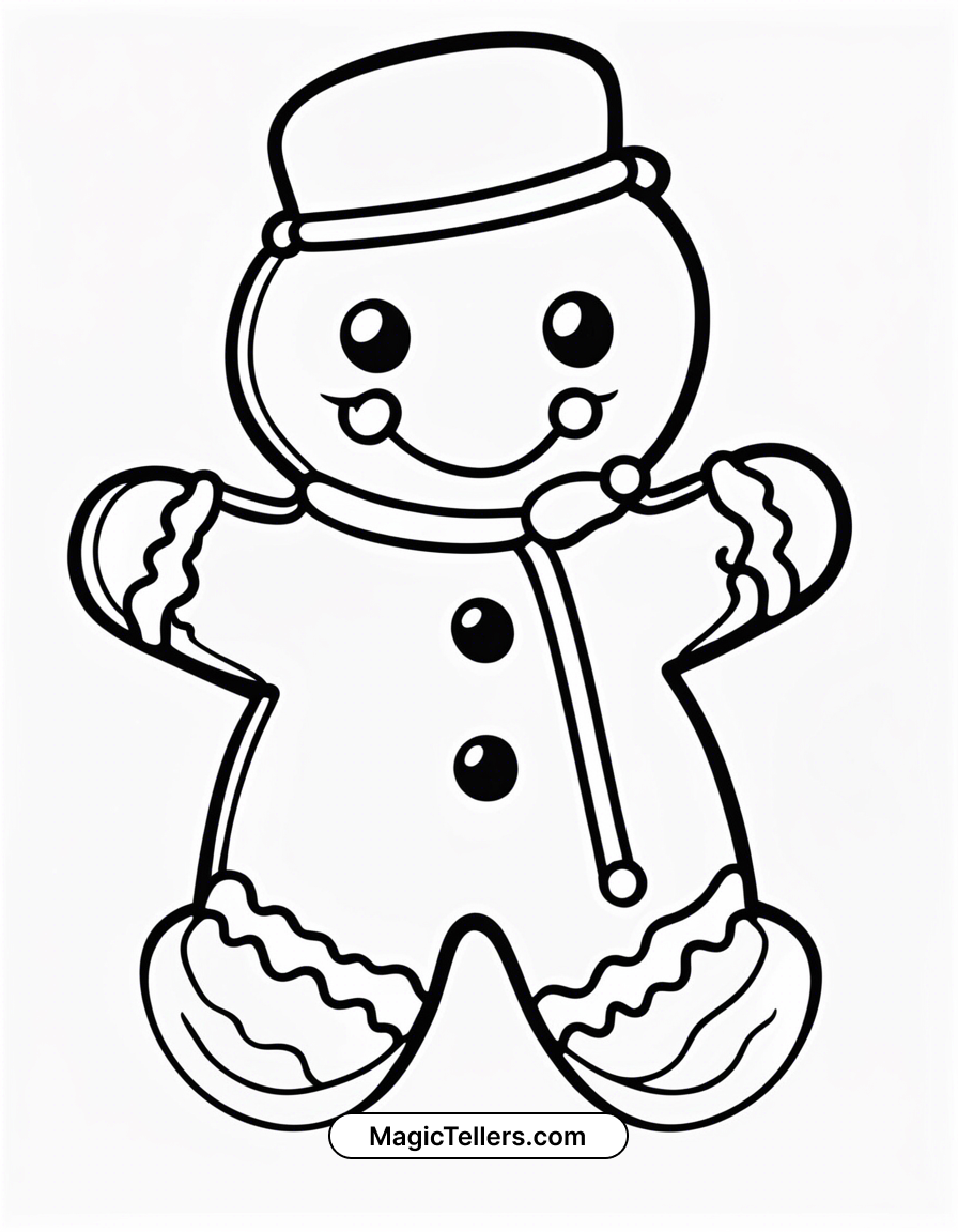 Christmas Gingerbread Man Coloring Page