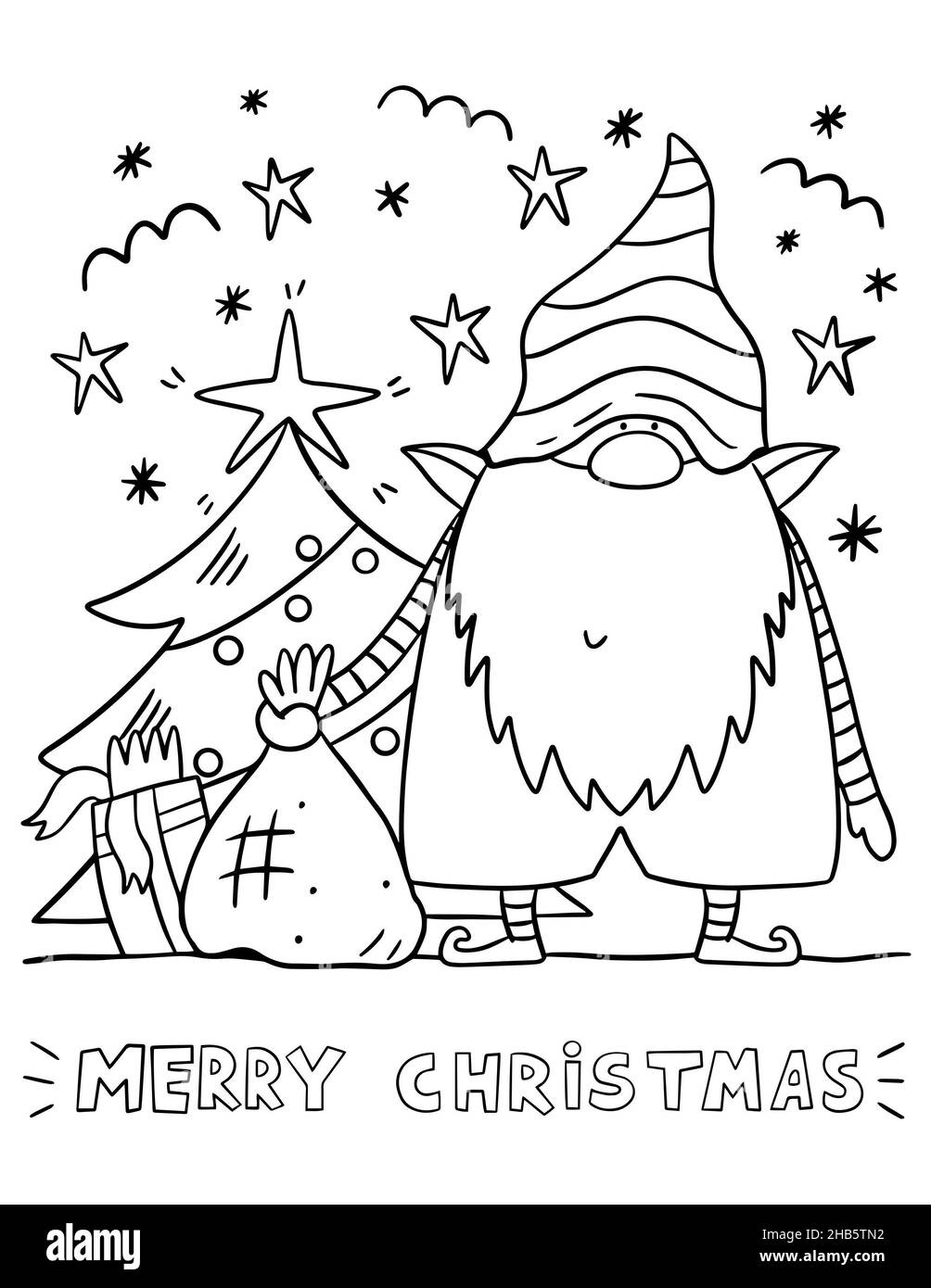 Christmas Gnome Coloring Pages