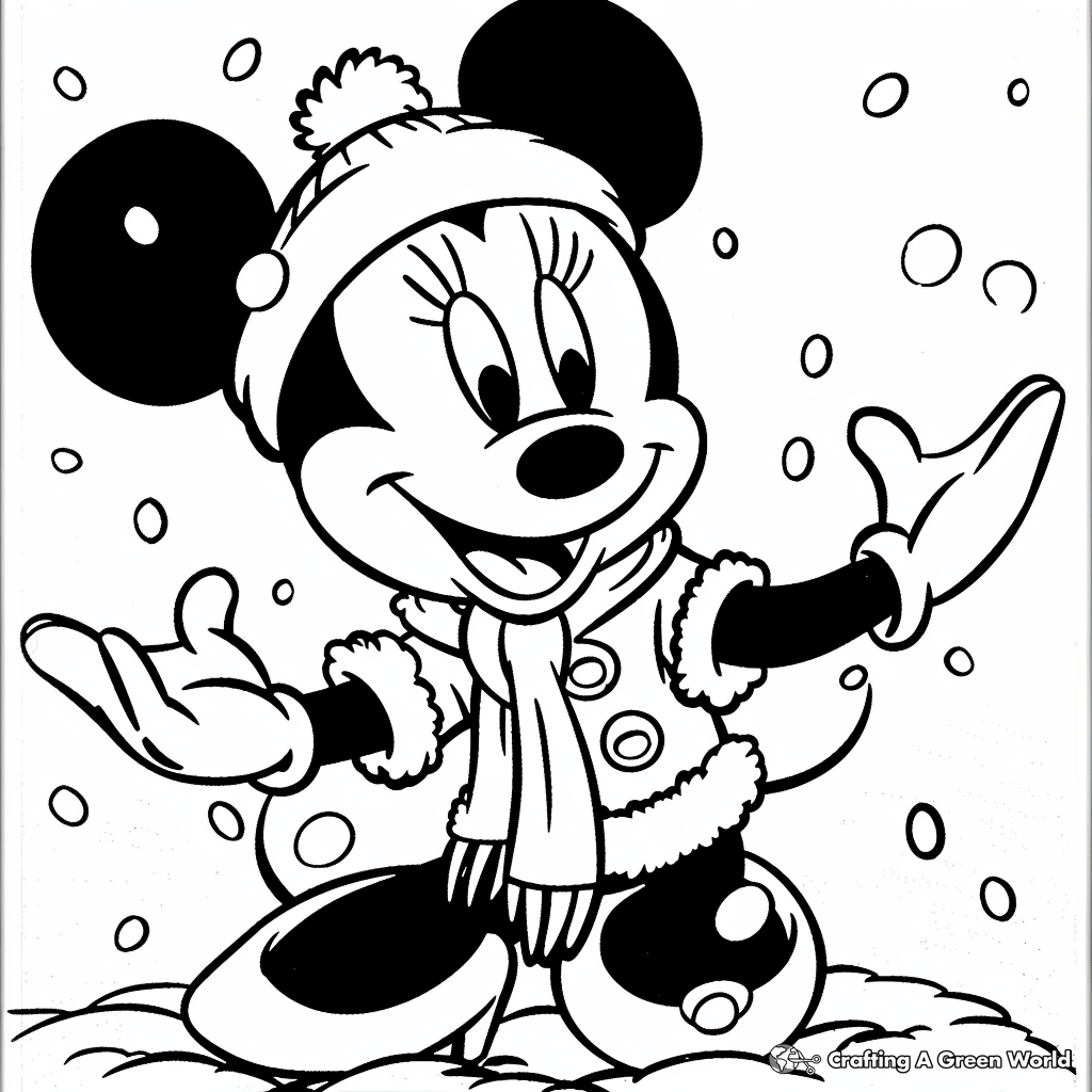 Minnie Mouse Winter Coloring Pages