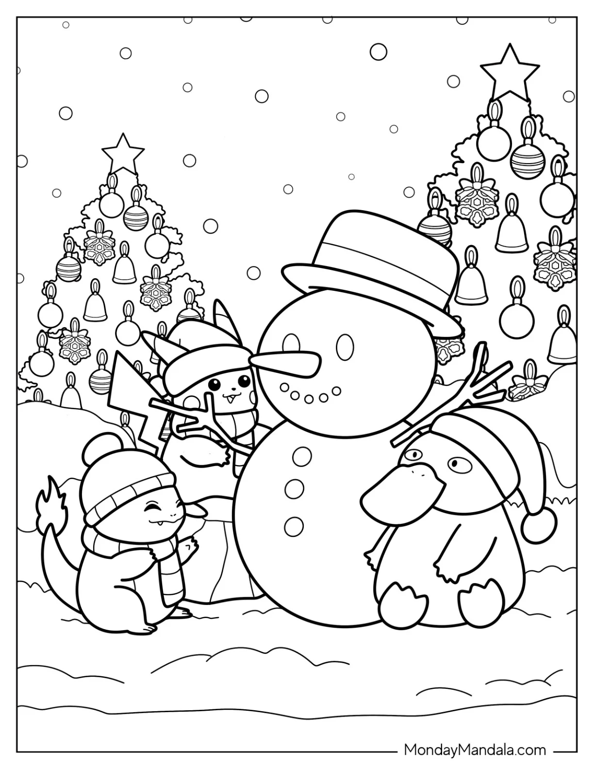 Christmas Pokemon Coloring Pages Free Printables 