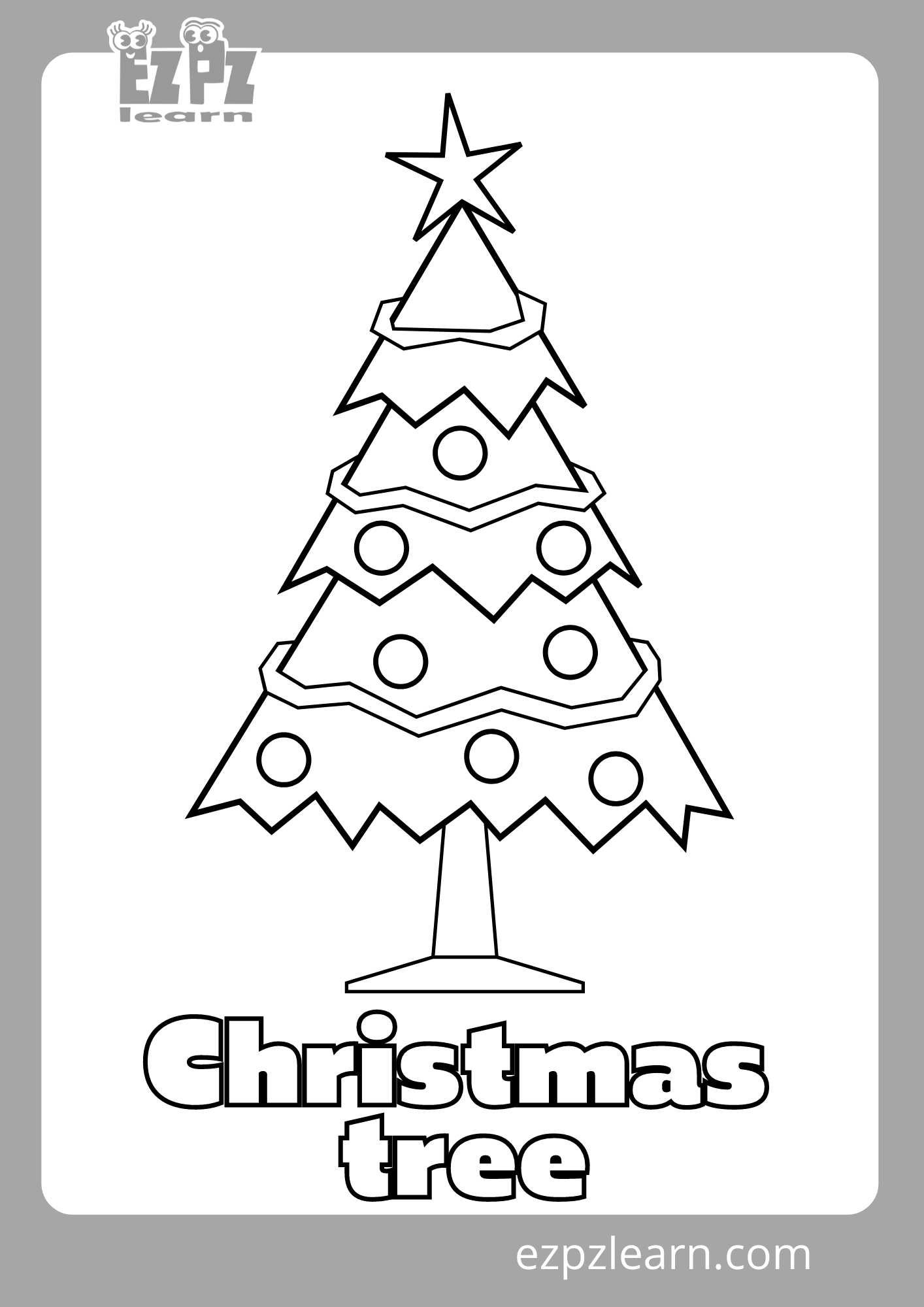 Decorated Christmas Tree Coloring Pages For Kids