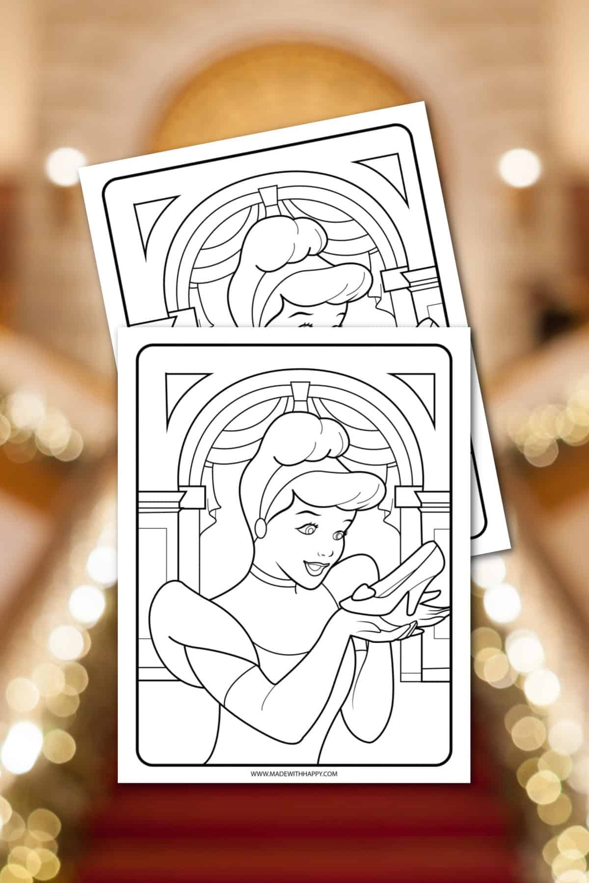 Cinderella Coloring Page FREE Printable Made With HAPPY