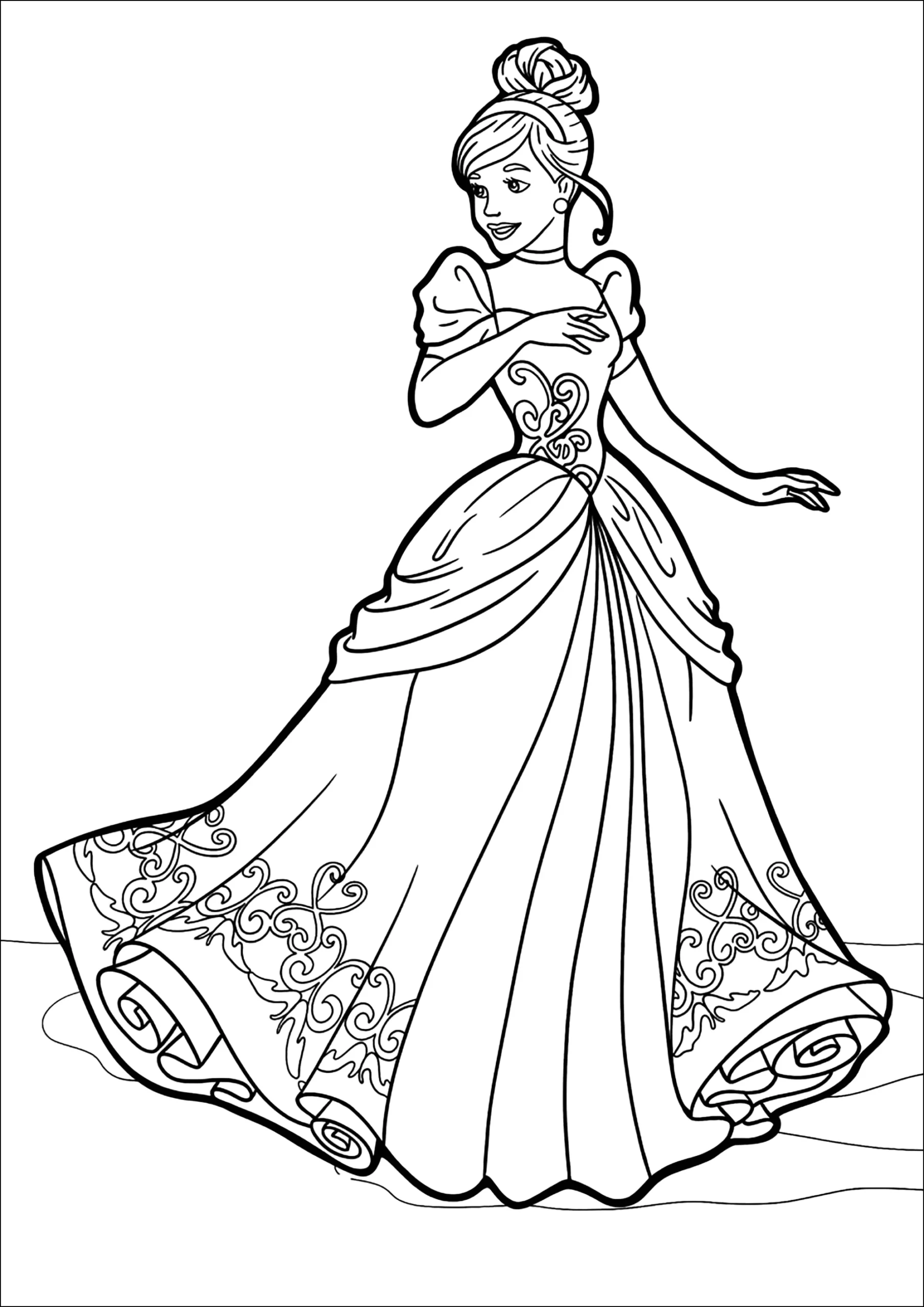 Free Coloring Pages Of Cinderella